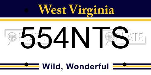 554NTS West Virginia License Plate