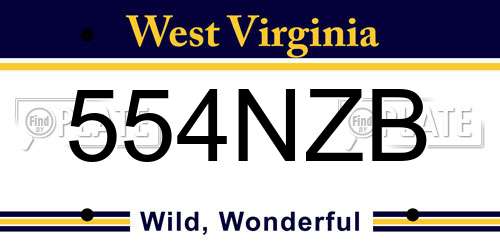 554NZB West Virginia License Plate