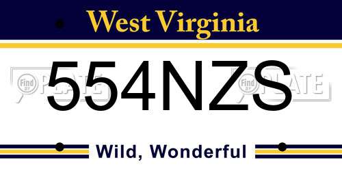 554NZS West Virginia License Plate
