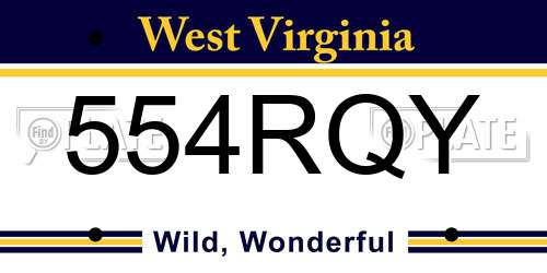 554RQY West Virginia License Plate