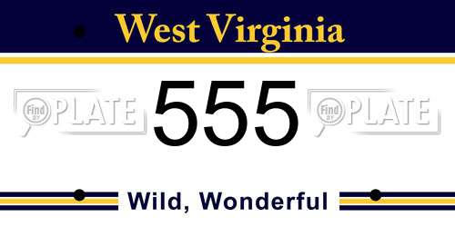 555 West Virginia License Plate