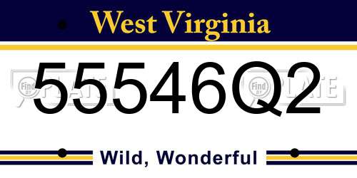 55546Q2 West Virginia License Plate