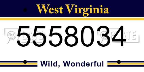 5558034 West Virginia License Plate
