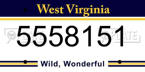 5558151 West Virginia License Plate