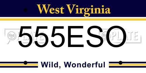 555ESO West Virginia License Plate