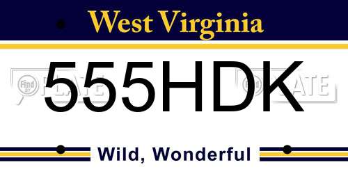 555HDK West Virginia License Plate