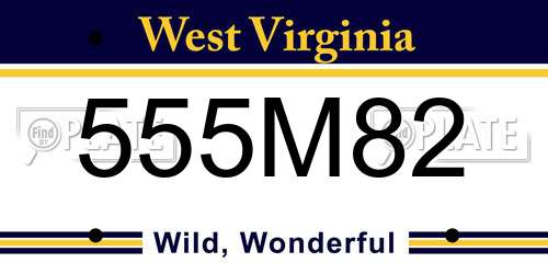555M82 West Virginia License Plate