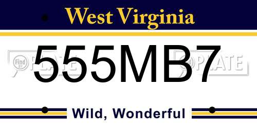 555MB7 West Virginia License Plate