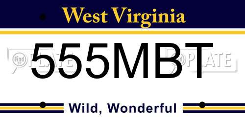 555MBT West Virginia License Plate