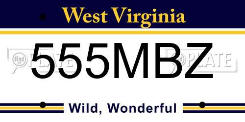 555MBZ West Virginia License Plate