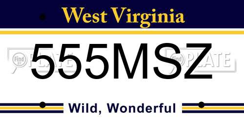 555MSZ West Virginia License Plate