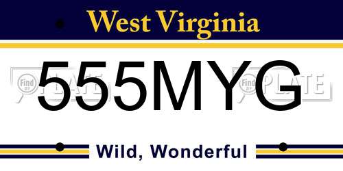 555MYG West Virginia License Plate