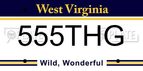 555THG West Virginia License Plate