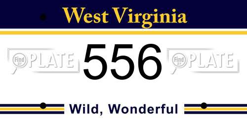 556 West Virginia License Plate