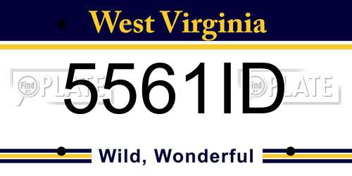 5561ID West Virginia License Plate