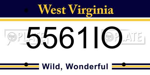 5561IO West Virginia License Plate