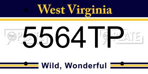 5564TP West Virginia License Plate