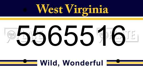 5565516 West Virginia License Plate