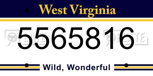 5565816 West Virginia License Plate