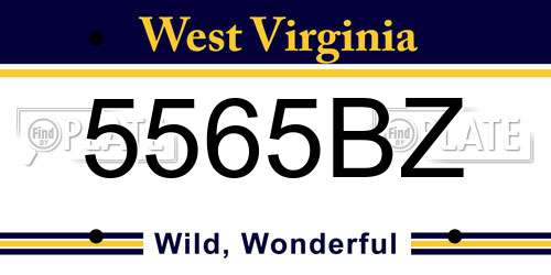 5565BZ West Virginia License Plate