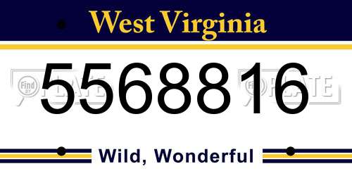 5568816 West Virginia License Plate