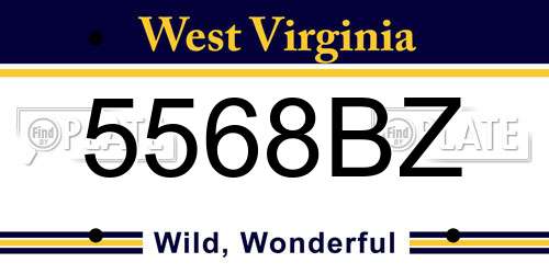 5568BZ West Virginia License Plate