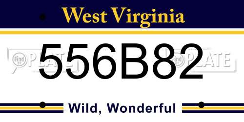 556B82 West Virginia License Plate
