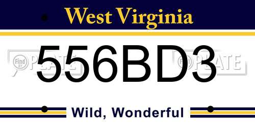 556BD3 West Virginia License Plate