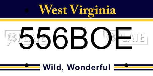 556BOE West Virginia License Plate