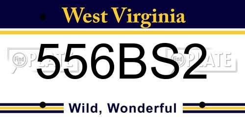 556BS2 West Virginia License Plate