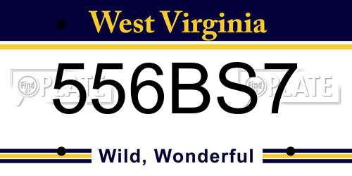 556BS7 West Virginia License Plate