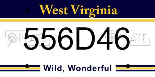 556D46 West Virginia License Plate