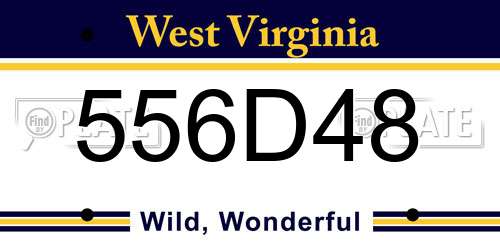 556D48 West Virginia License Plate