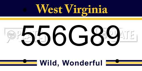 556G89 West Virginia License Plate