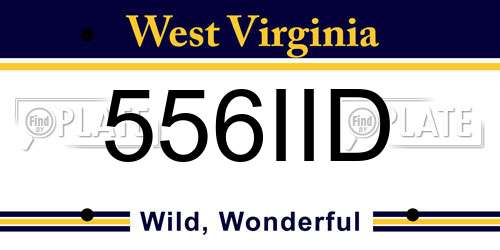 556IID West Virginia License Plate