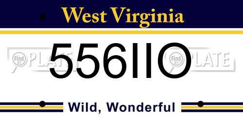 556IIO West Virginia License Plate
