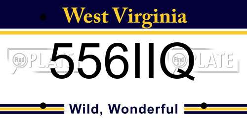 556IIQ West Virginia License Plate