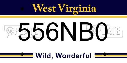 556NB0 West Virginia License Plate