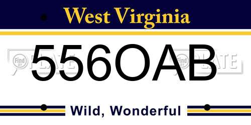 556OAB West Virginia License Plate