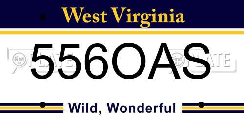556OAS West Virginia License Plate