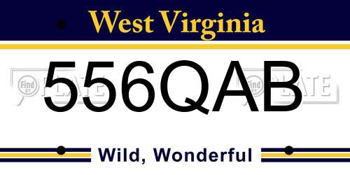 556QAB West Virginia License Plate