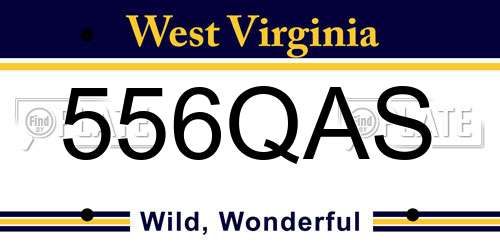 556QAS West Virginia License Plate