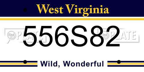 556S82 West Virginia License Plate
