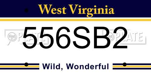 556SB2 West Virginia License Plate