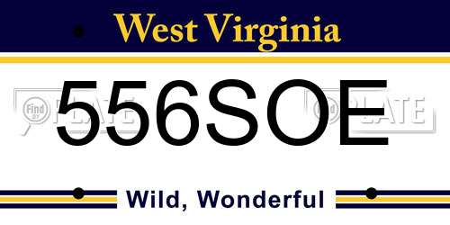 556SOE West Virginia License Plate