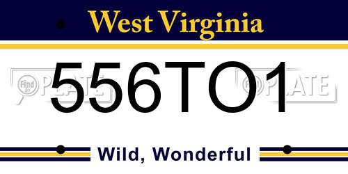 556TO1 West Virginia License Plate