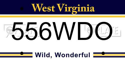 556WDO West Virginia License Plate