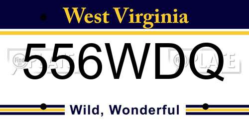 556WDQ West Virginia License Plate