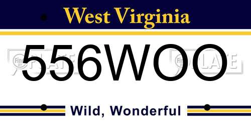 556WOO West Virginia License Plate
