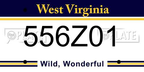 556Z01 West Virginia License Plate
